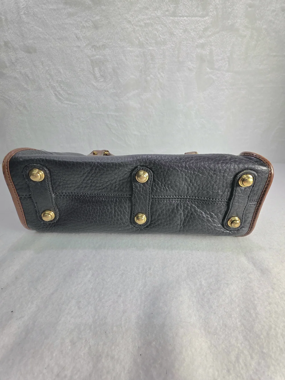 Vintage Dooney & Bourke All Weather Leather Satchel Black Pebbled Leather